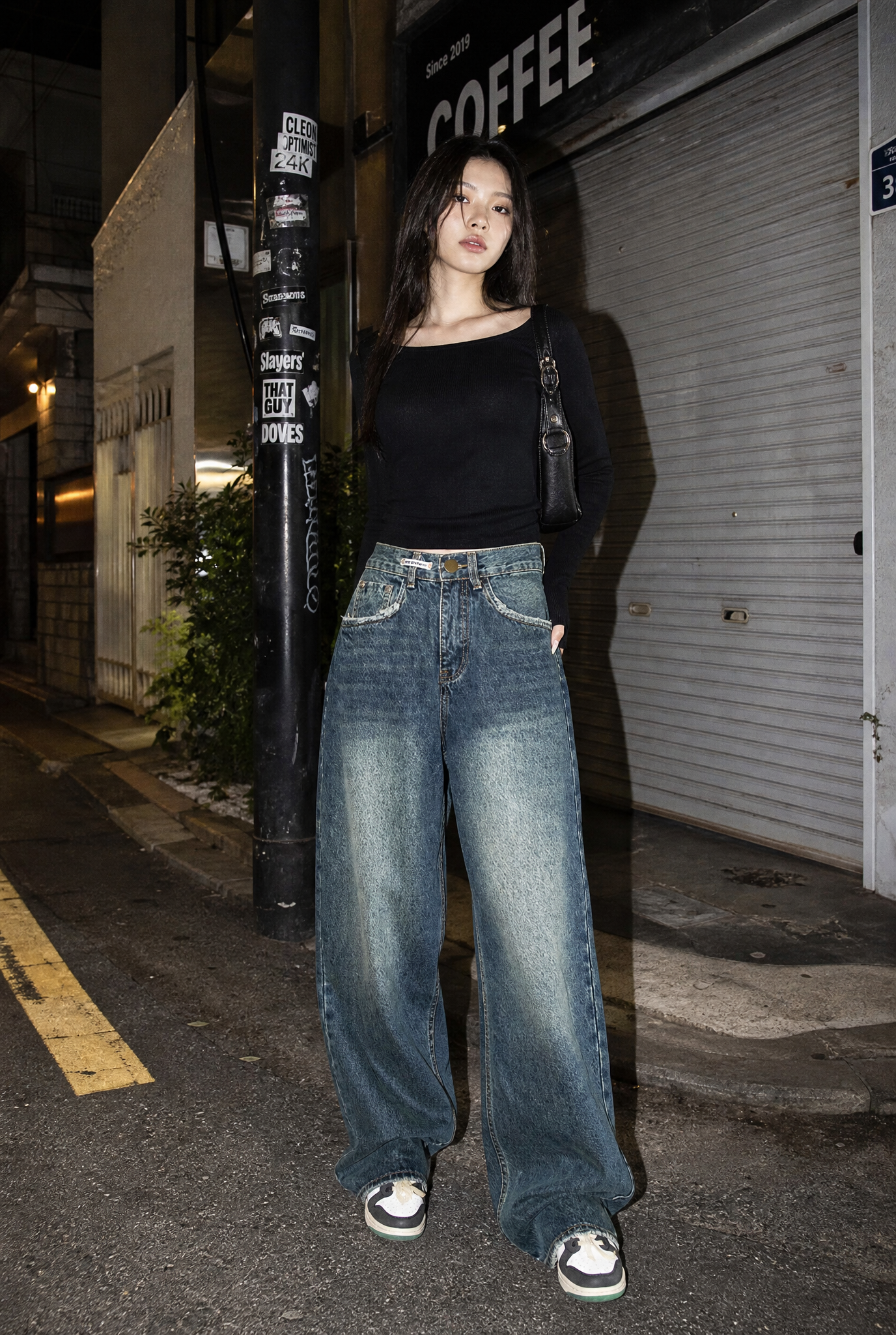 Washed Baggy Denim Jeans — women's blue wide leg jeans by Blnka Kollective
