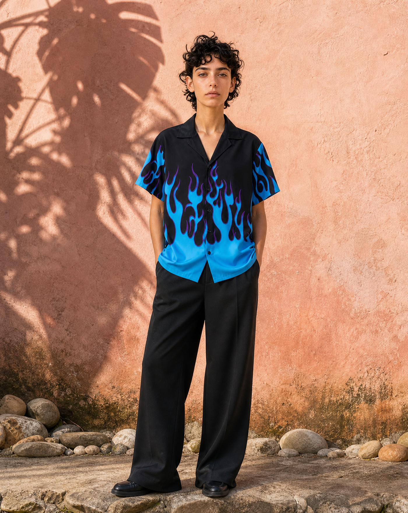 Flame Button Shirt — graphic t-shirts by Blnka Kollective