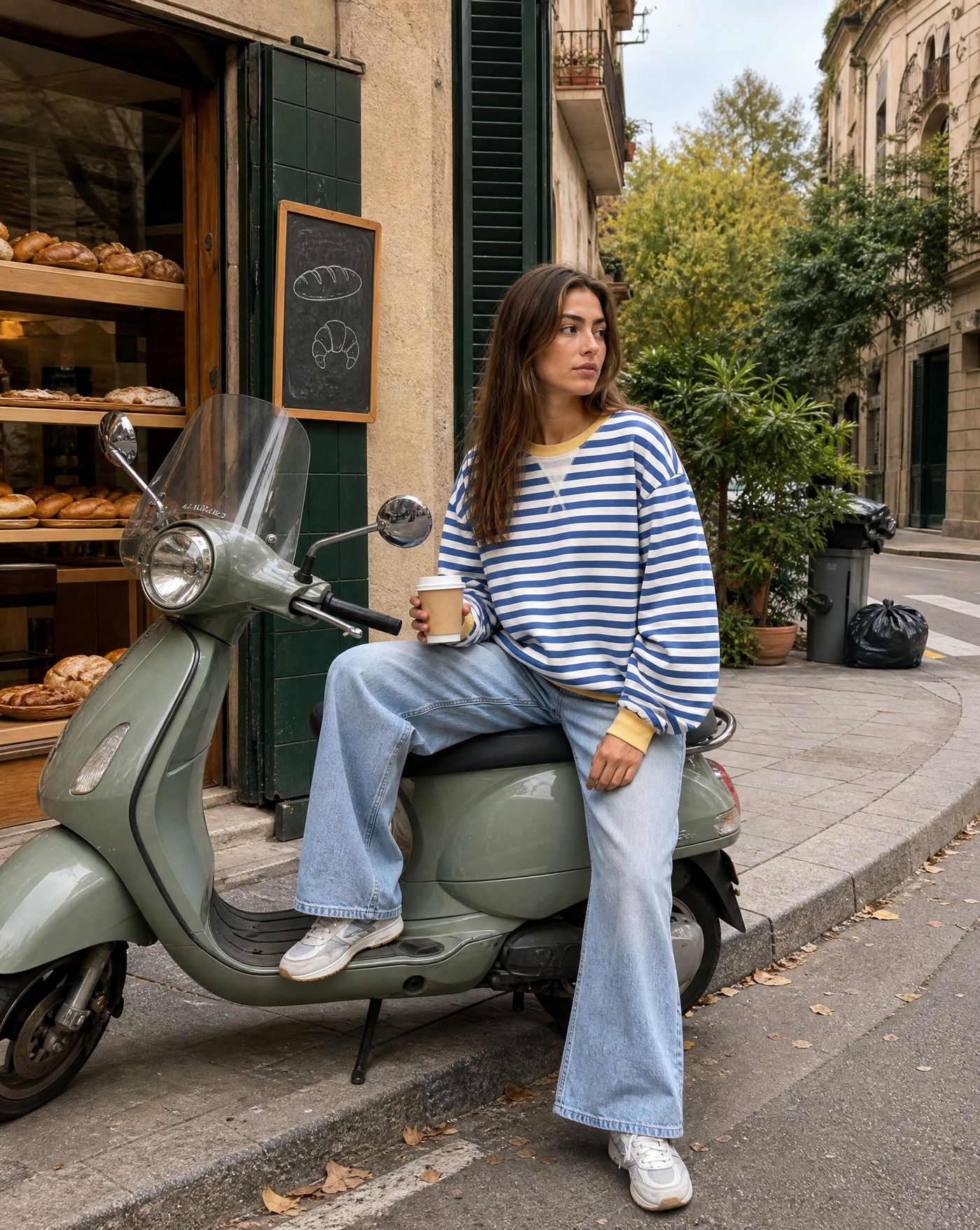 Blue Stripe Crew — women's striped hoodies & sweatshirts by Blnka Kollective