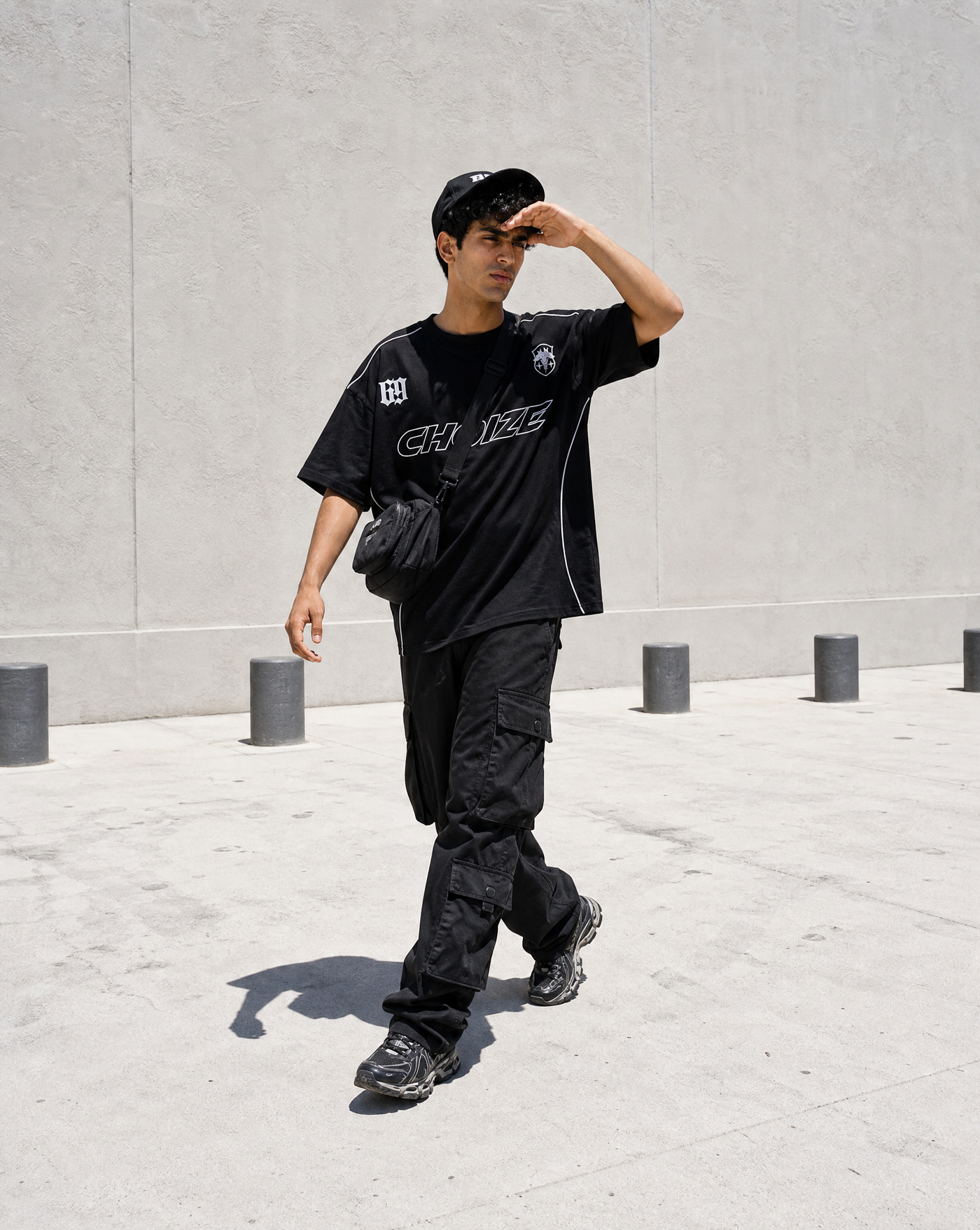 Reflective Strip Tee — men's black graphic t-shirts by Blnka Kollective