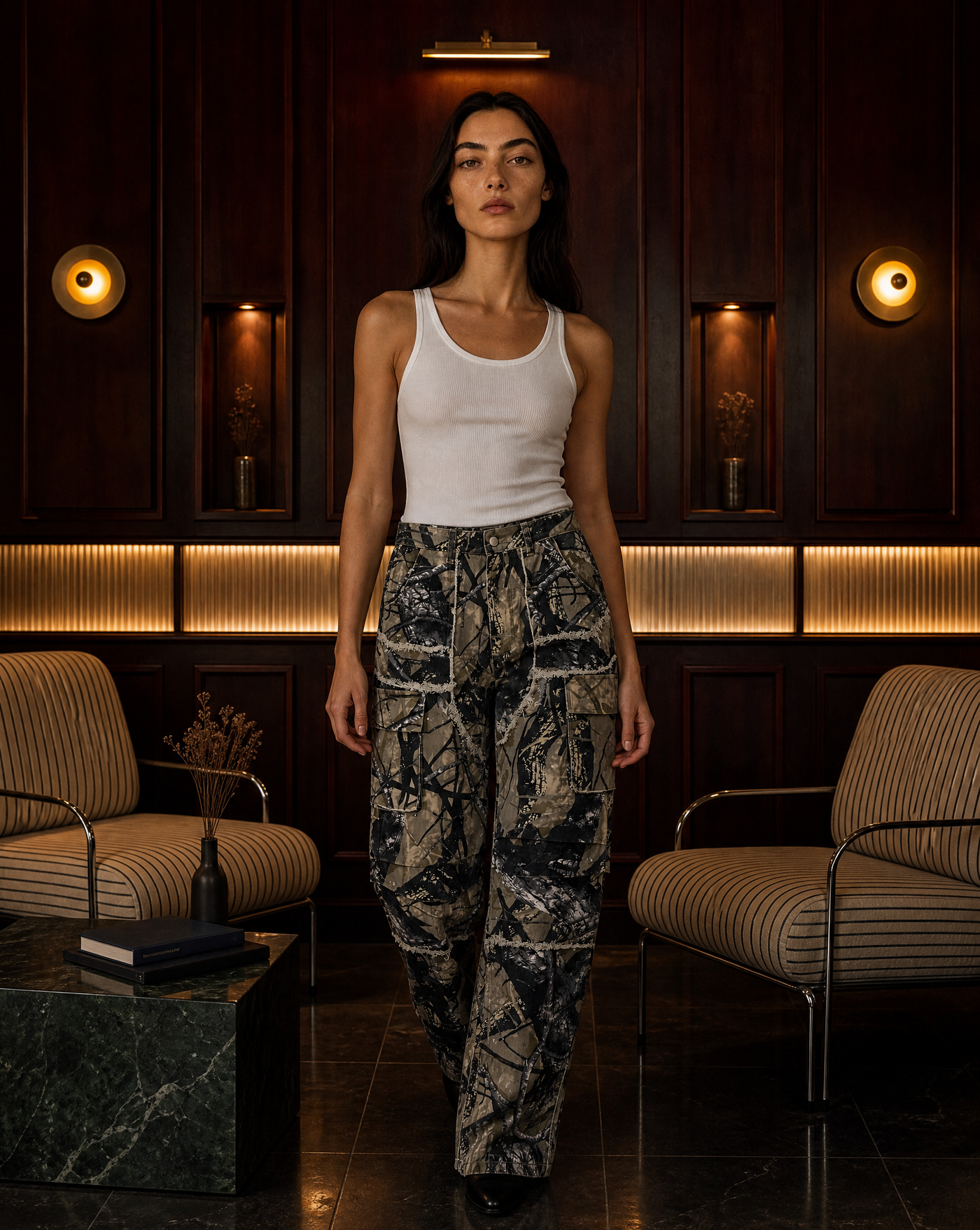 Camo Flare Cargo Jeans — camouflage jeans by Blnka Kollective