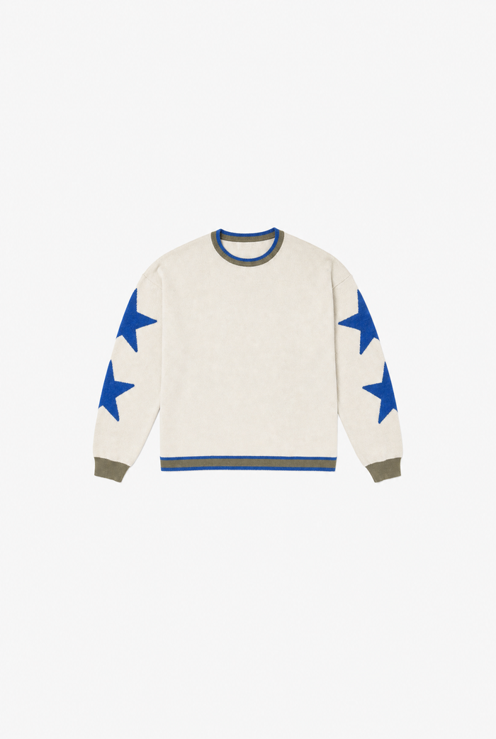 Star Blue Crew flat-lay