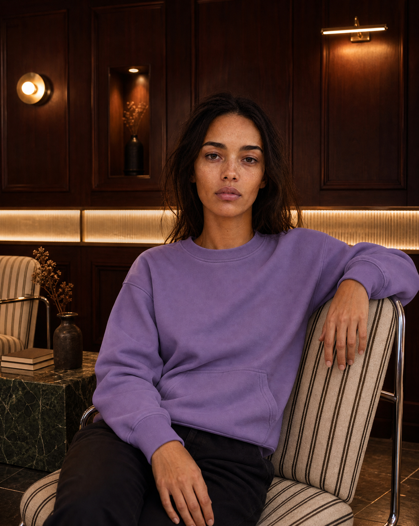 Violet Room Sweatshirt — women's oversized purple hoodies & sweatshirts by Blnka Kollective