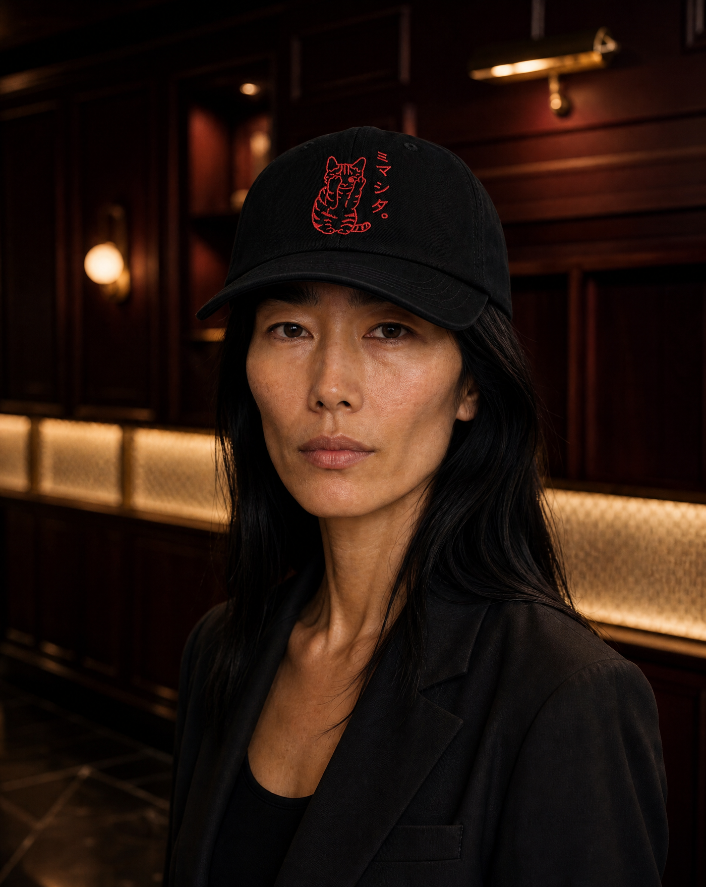 Embroidered Cat Cap — black accessories by Blnka Kollective