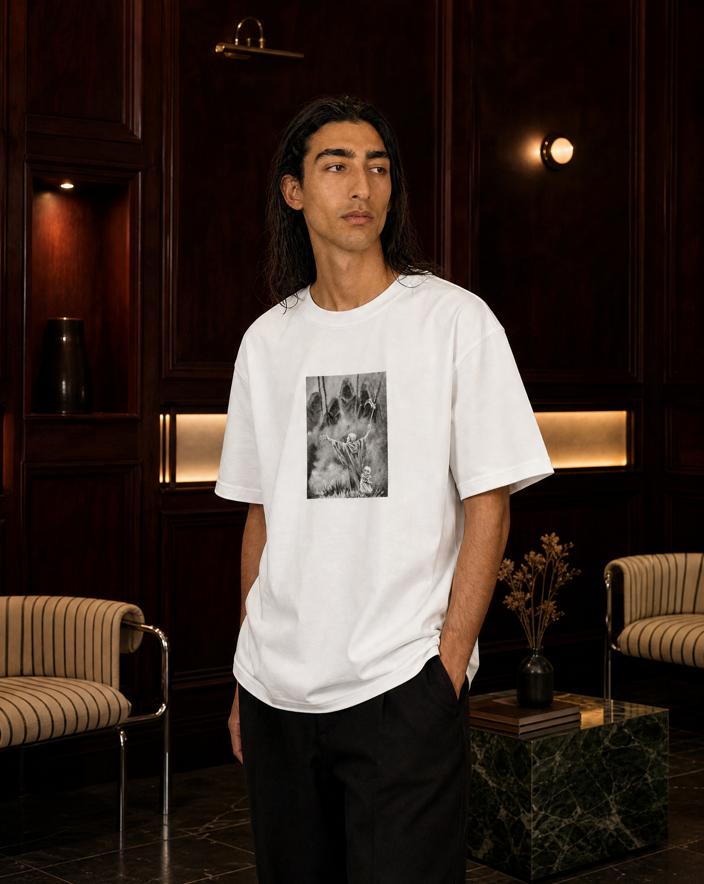 Skull Graphic Tee — black oversized t-shirts by Blnka Kollective