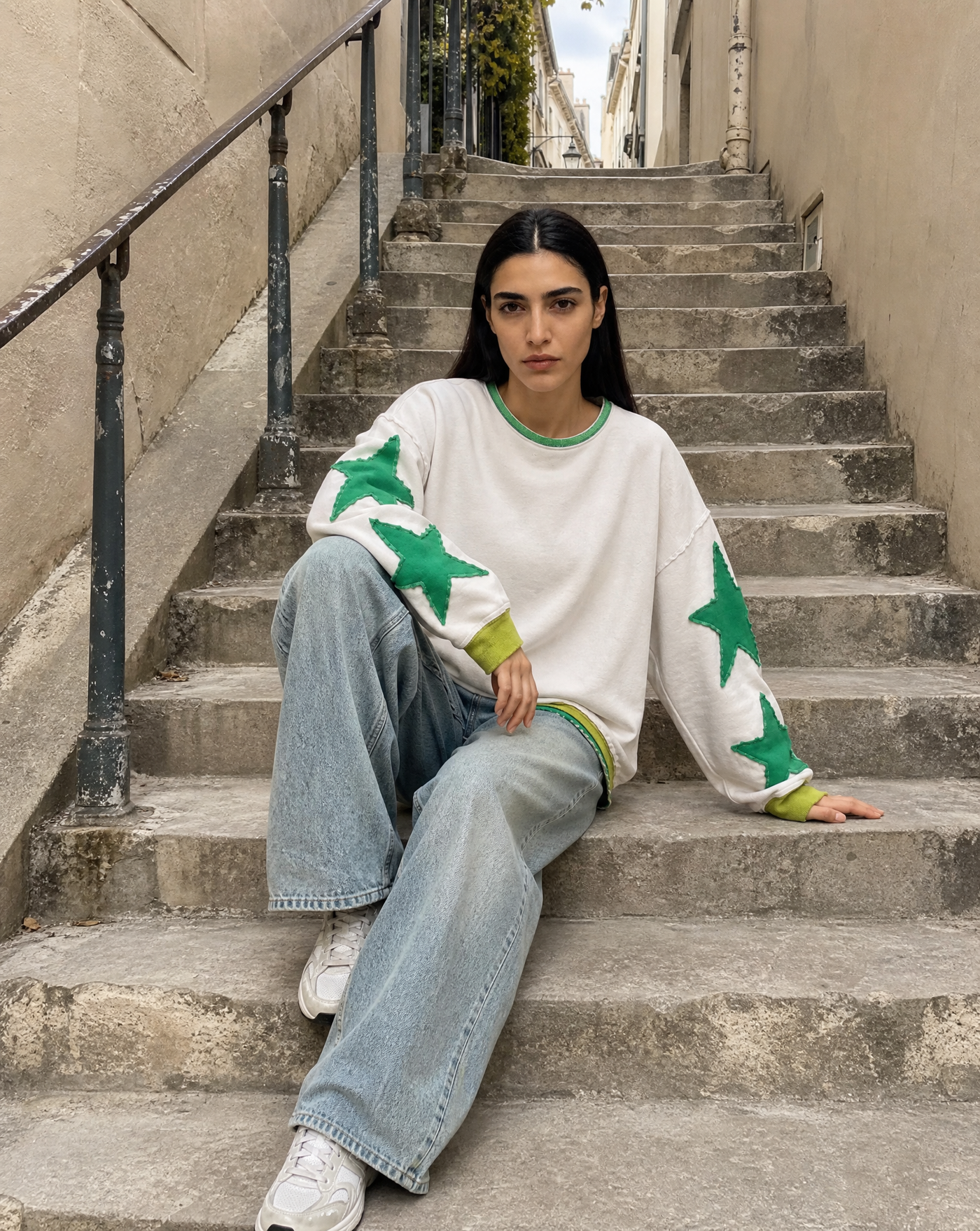 Star Drop Crew — women's green hoodies & sweatshirts by Blnka Kollective