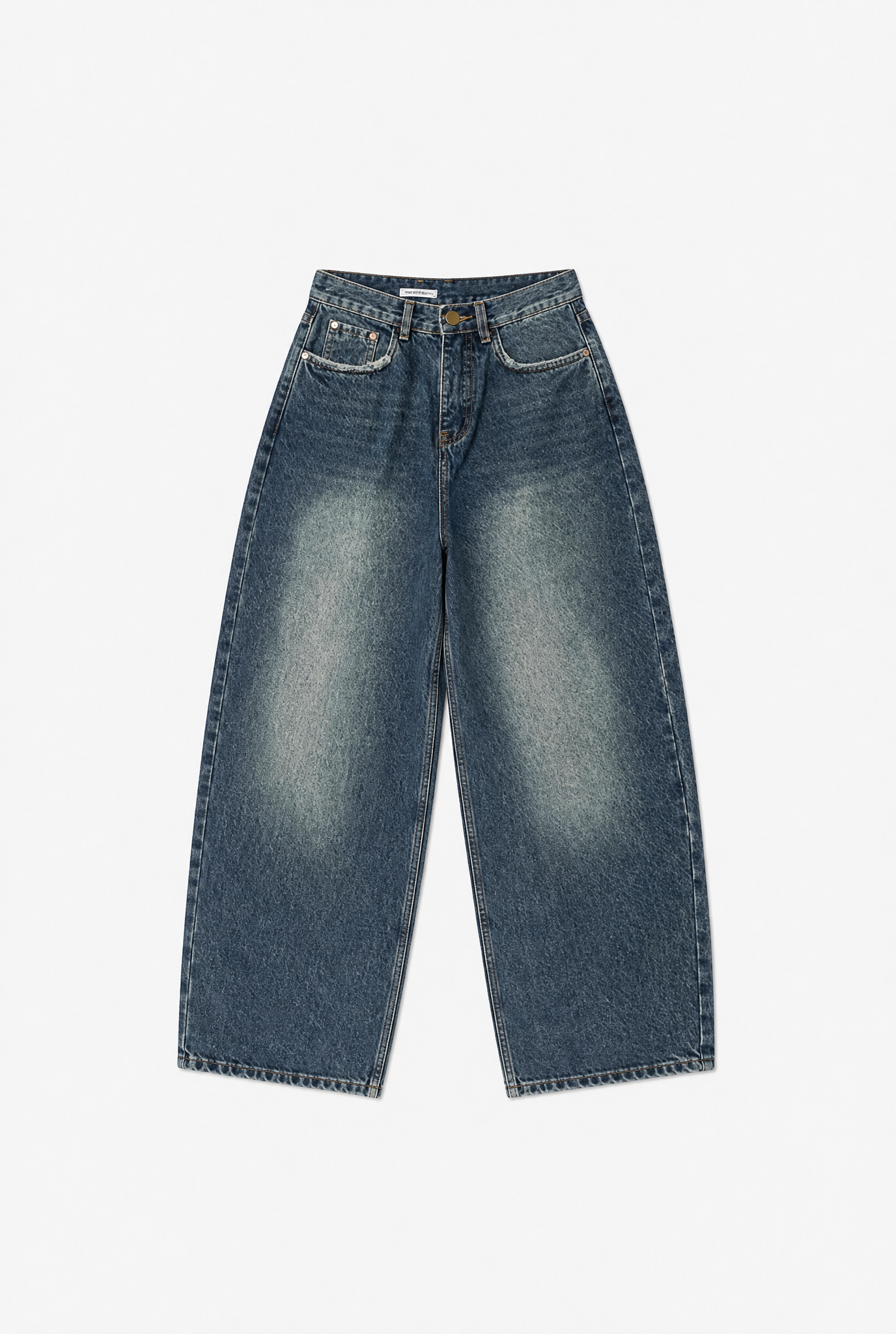 Washed Baggy Denim Jeans flat-lay