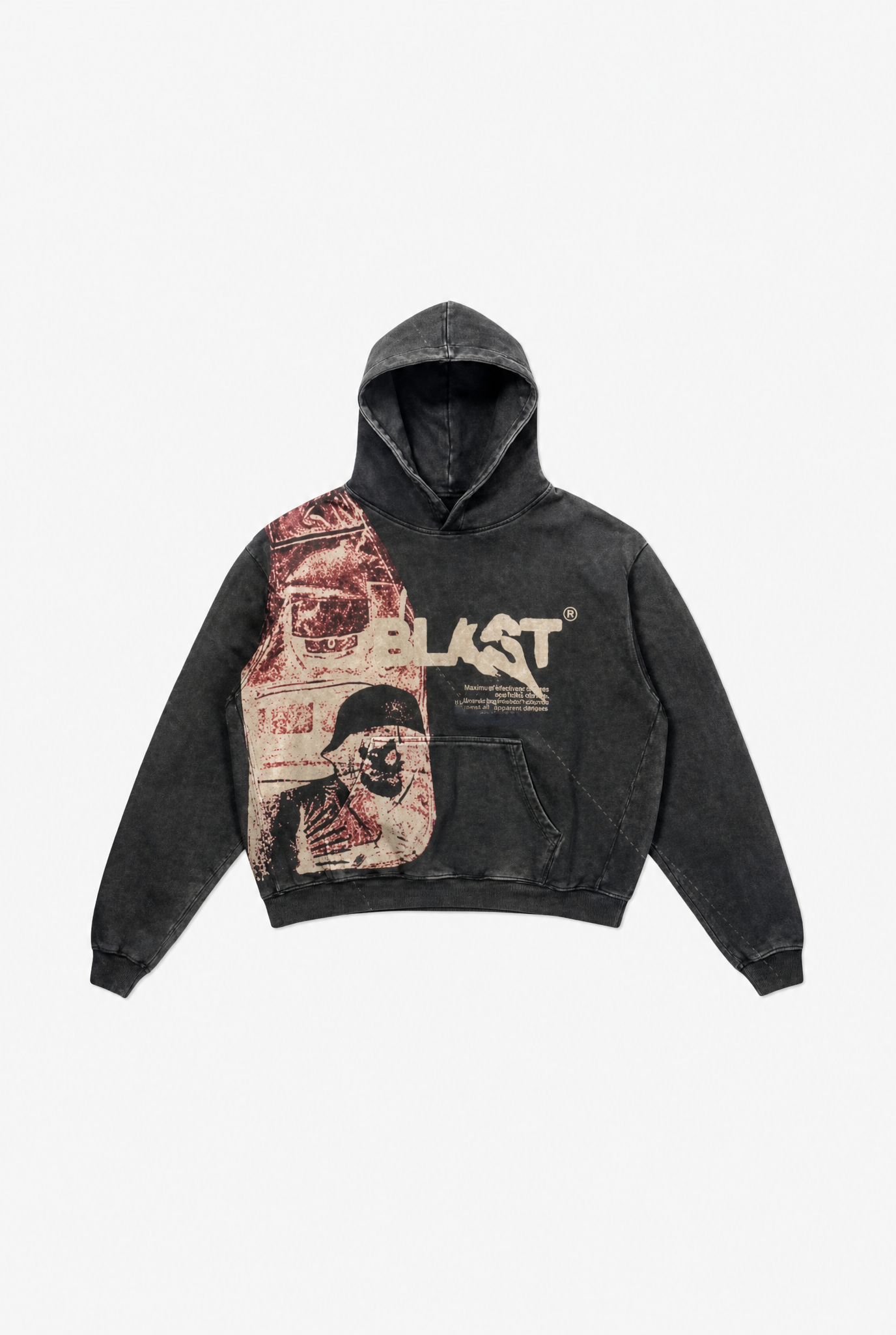 Skull Letter Hoodie flat-lay