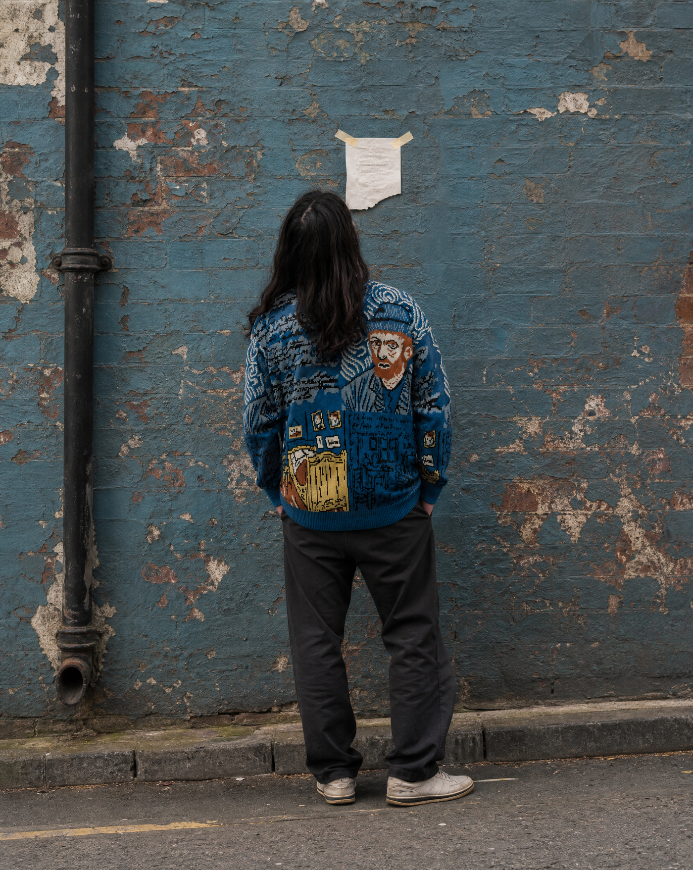 Van Gogh Knit — men's blue graphic sweaters by Blnka Kollective