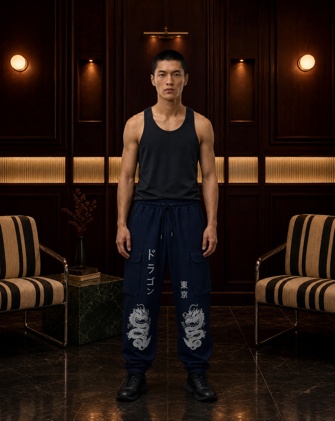 Stacked Space Pants — men's blue sweatpants pants by Blnka Kollective