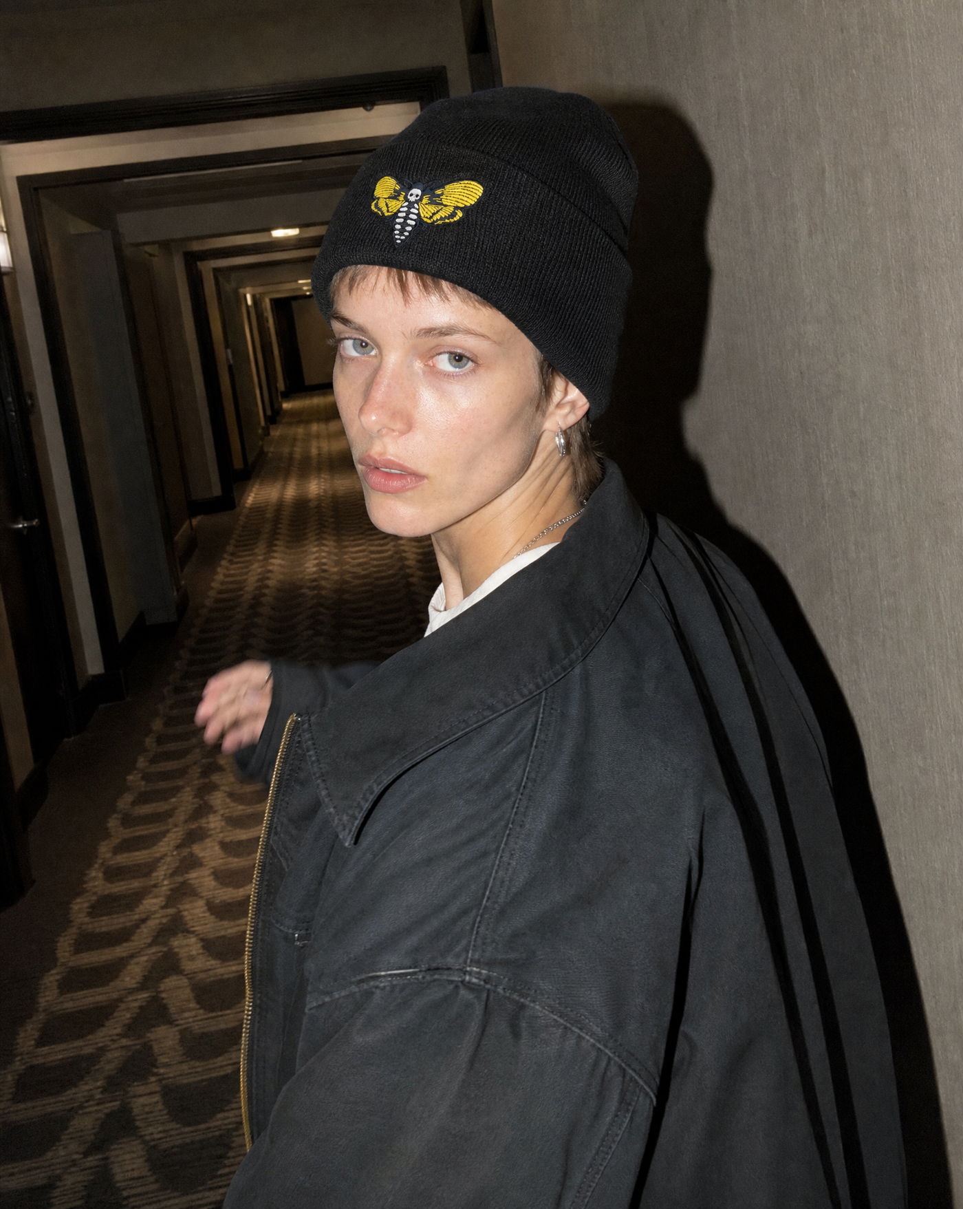 Skull Moth Beanie — accessories by Blnka Kollective