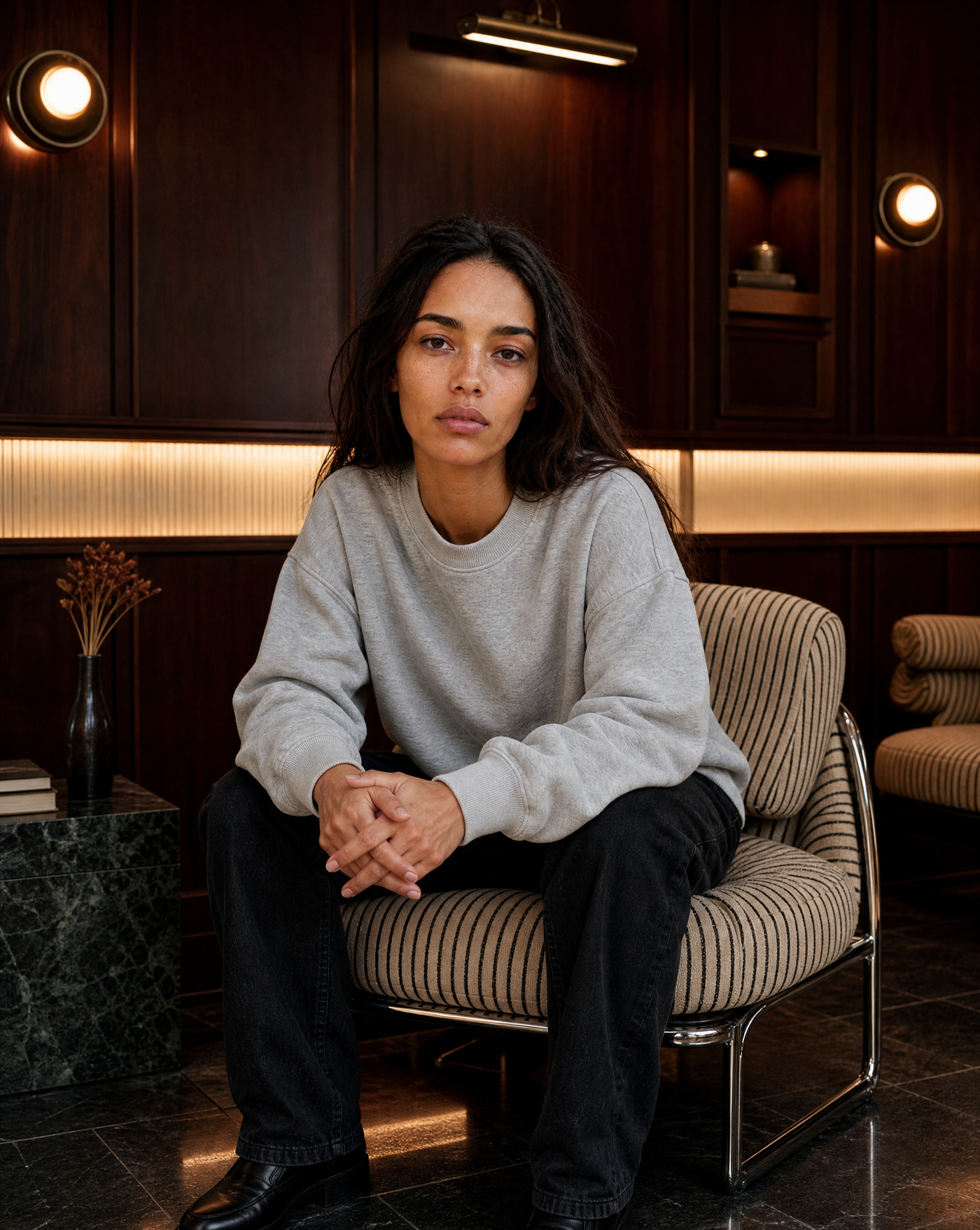 Grey Fleece Crew — women's hoodies & sweatshirts by Blnka Kollective