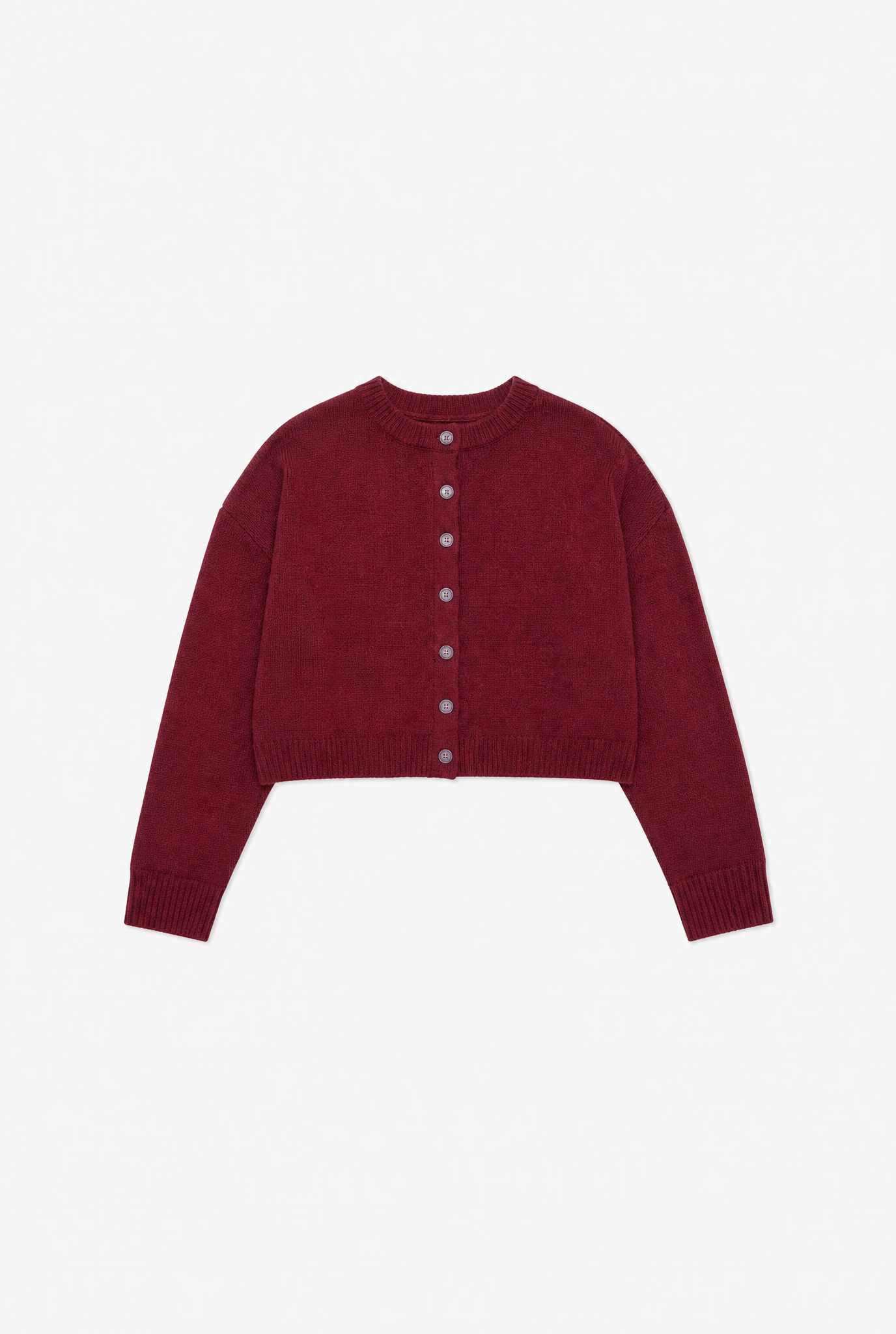 Wine Knit Cardigan flat-lay