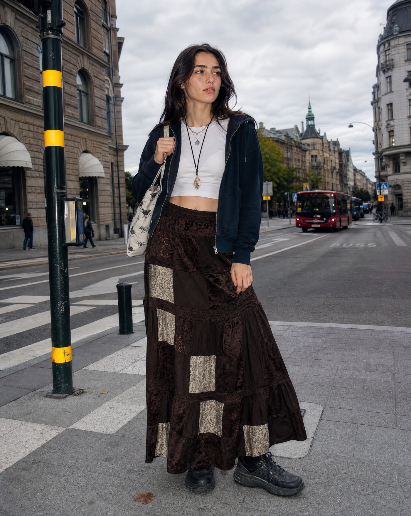 Bohemian Pleat Skirt — women's brown skirts by Blnka Kollective