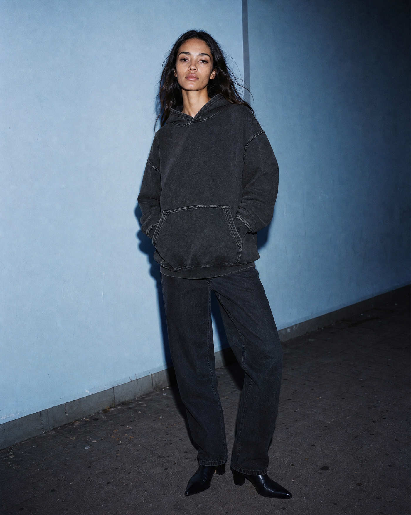 Acid Wash Hoodie — black oversized hoodies & sweatshirts by Blnka Kollective