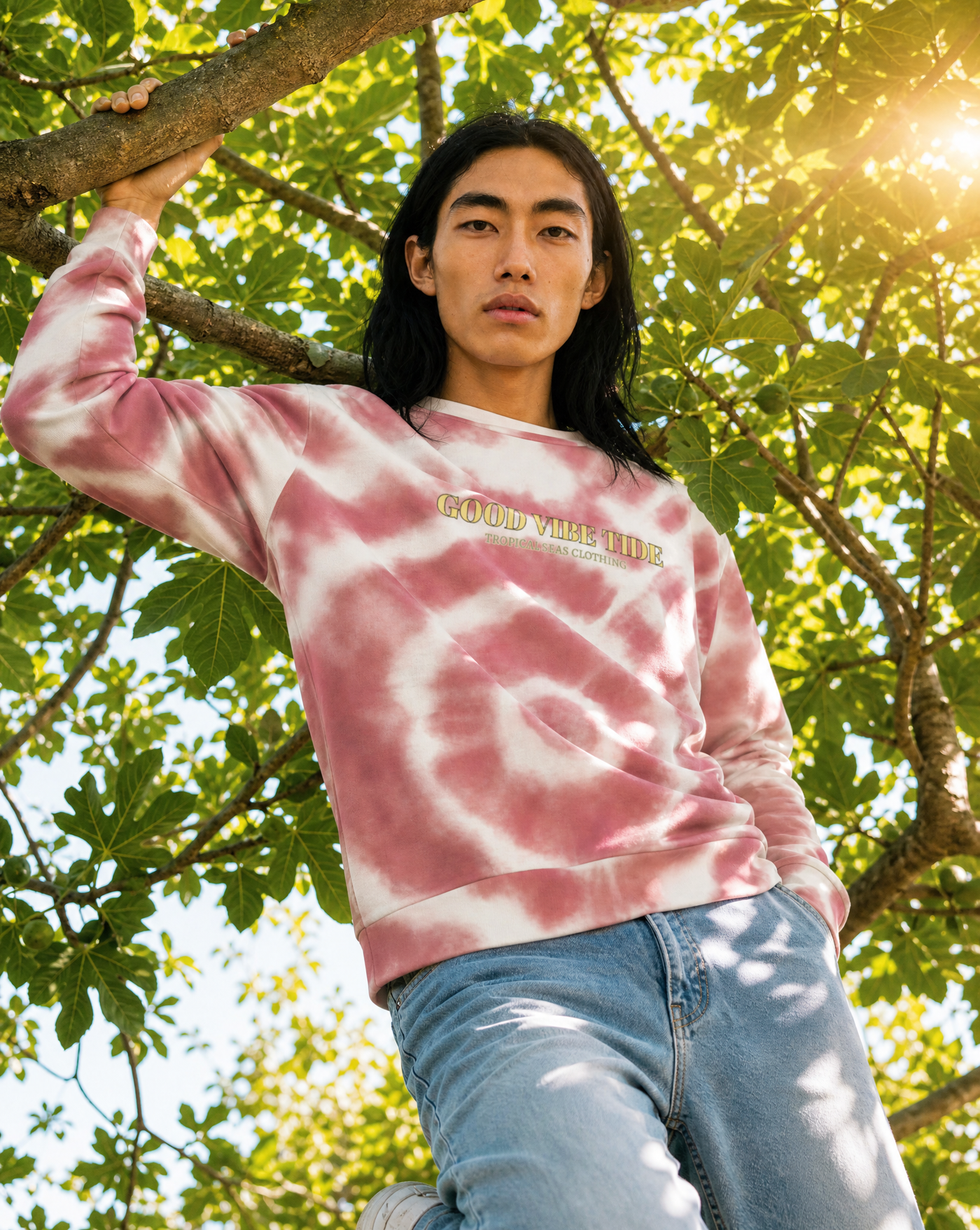 Red Tie Dye Vibe — tropical sweaters by Blnka Kollective