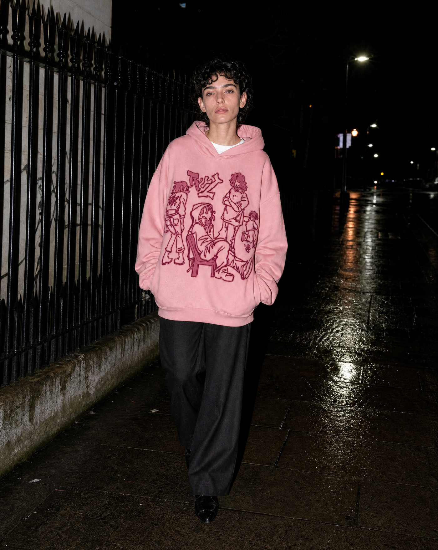 BLNKA editorial - Pink Noise Hoodie