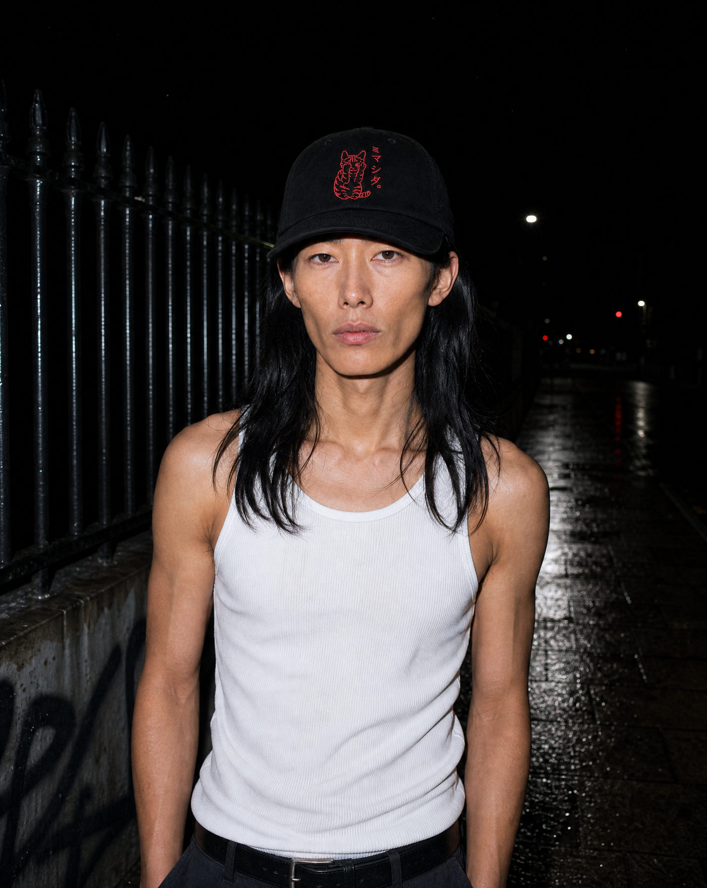 BLNKA editorial - Embroidered Cat Cap