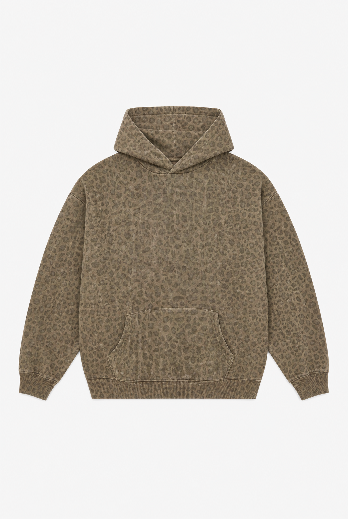 Green Leopard Hoodie flat-lay