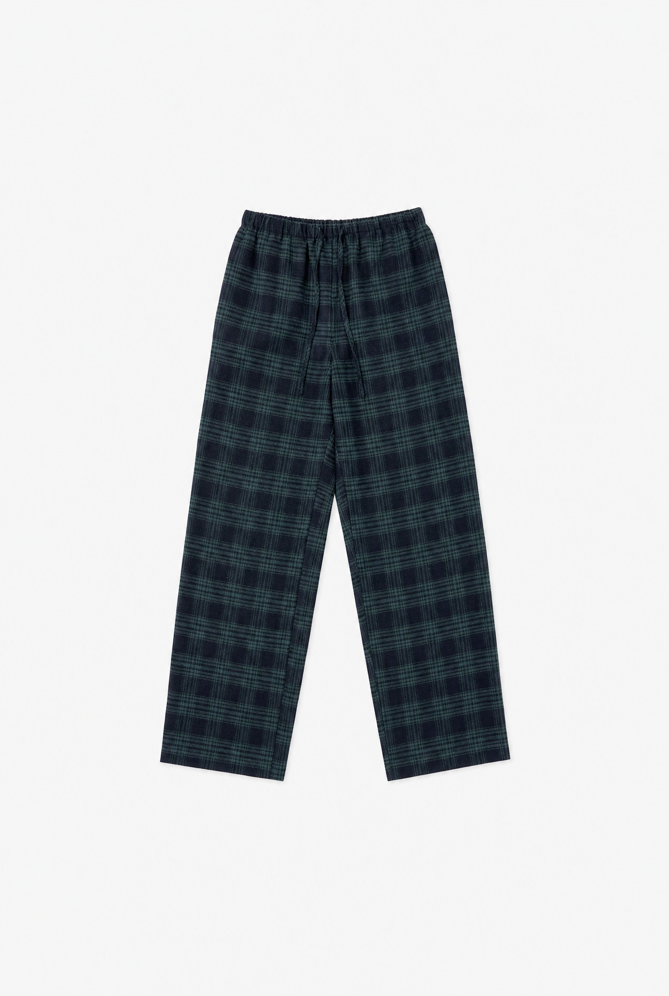 Green Plaid Wide Leg Pants flat-lay