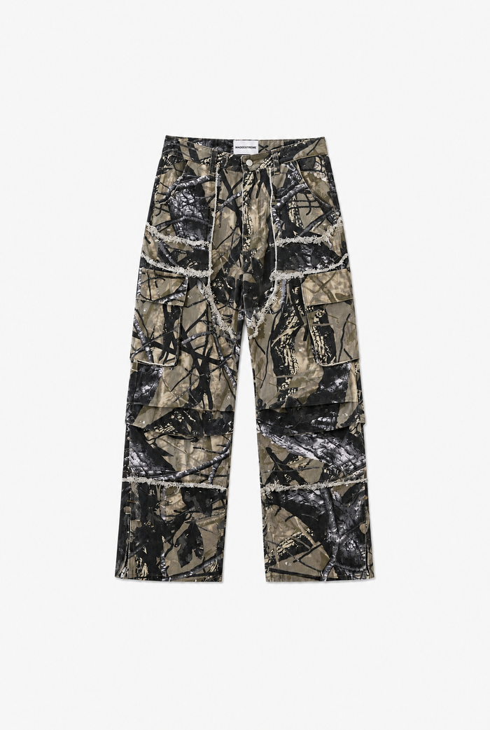 Camo Flare Cargo Jeans flat-lay