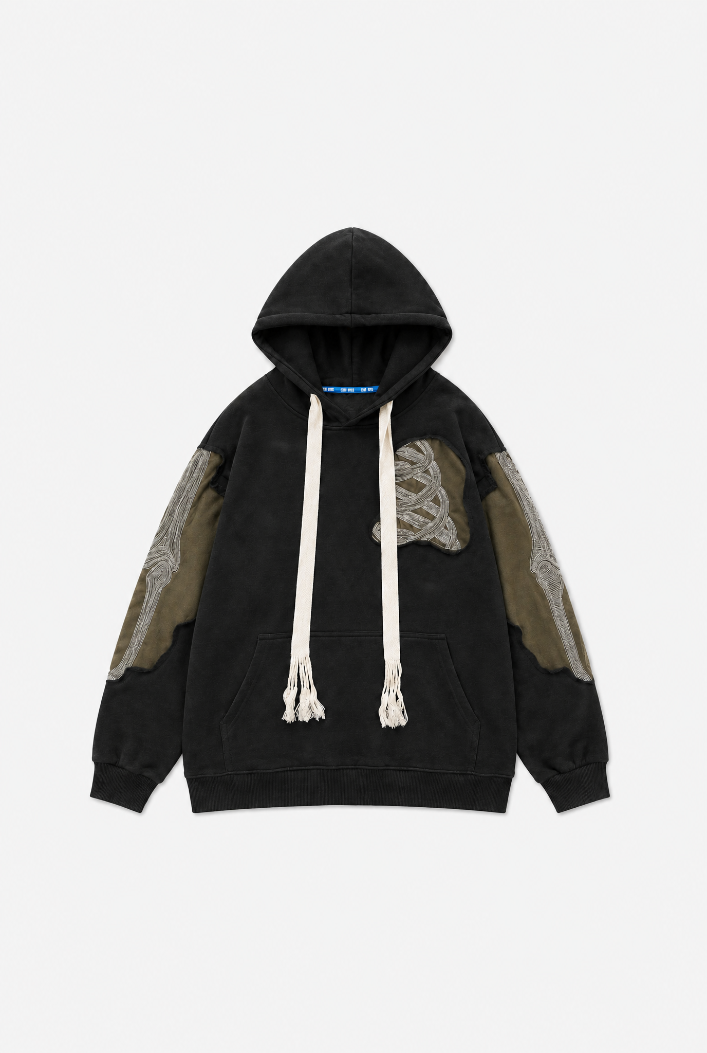 Embroidered Zip Hoodie flat-lay