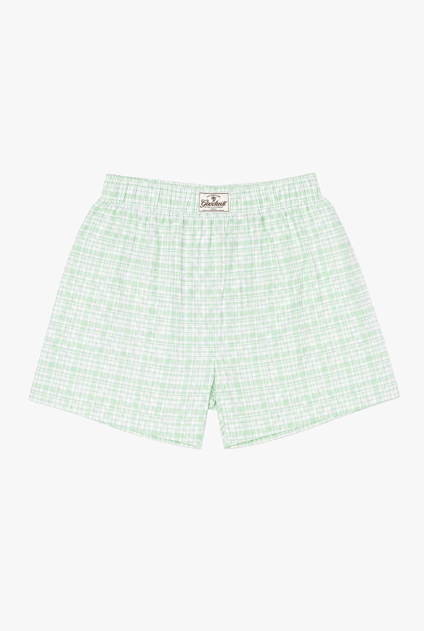 Mint Plaid Shorts flat-lay