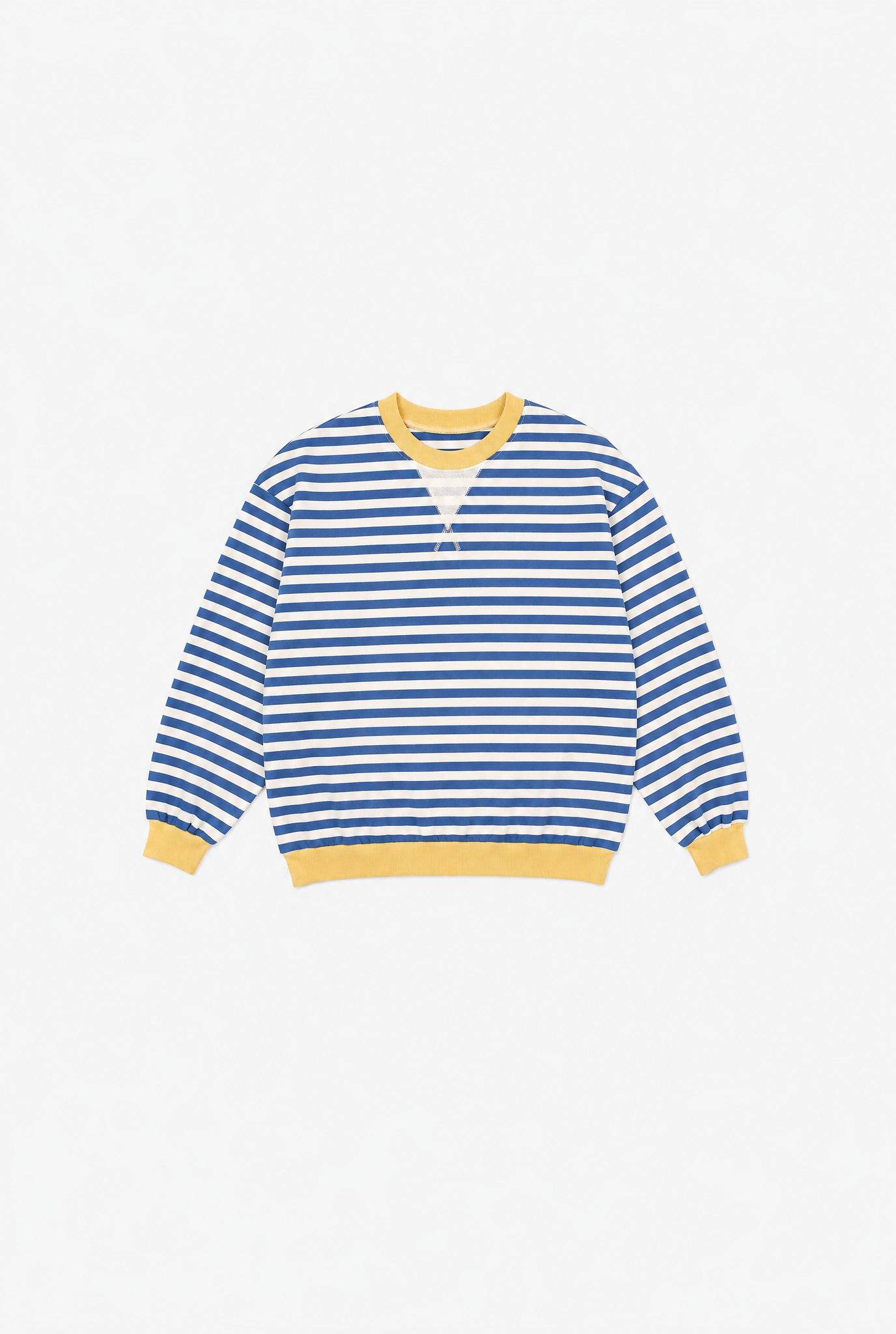 Blue Stripe Crew flat-lay
