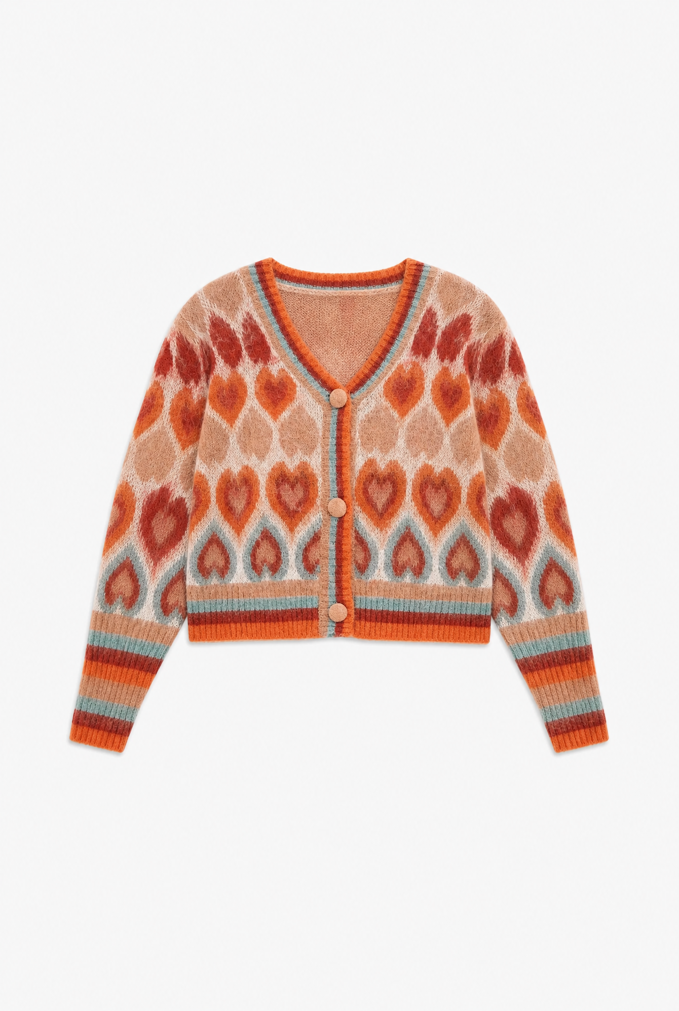 Heart Knit Cardigan flat-lay