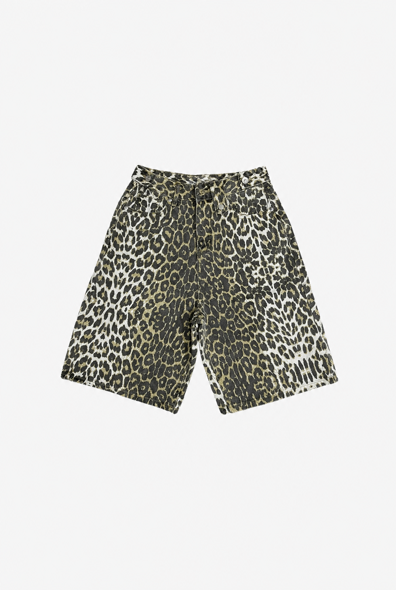 Leopard Baggy Jorts flat-lay