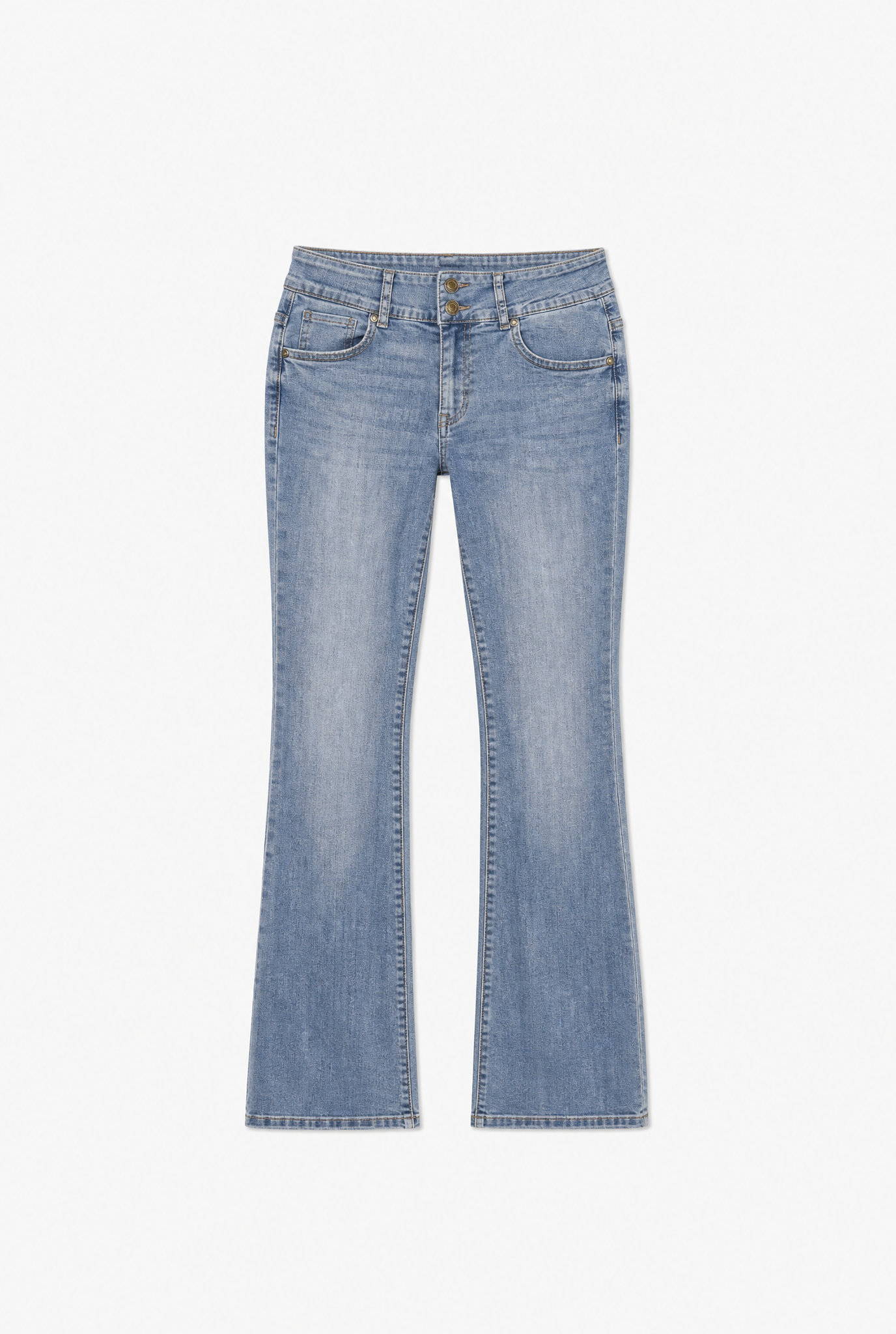 Blue Wide Leg Denim flat-lay