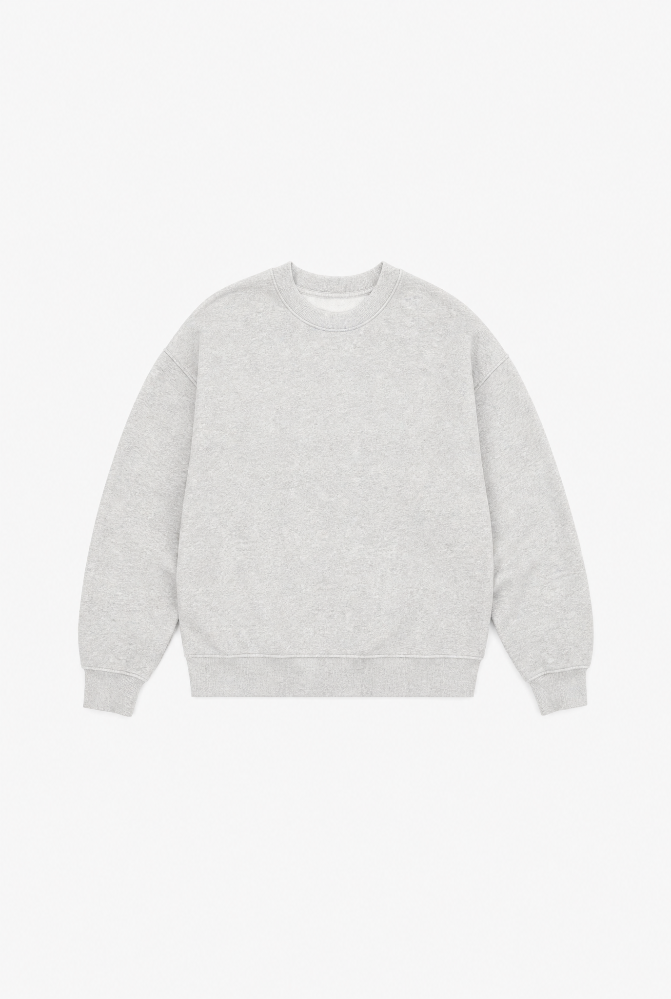 Grey Fleece Crew flat-lay