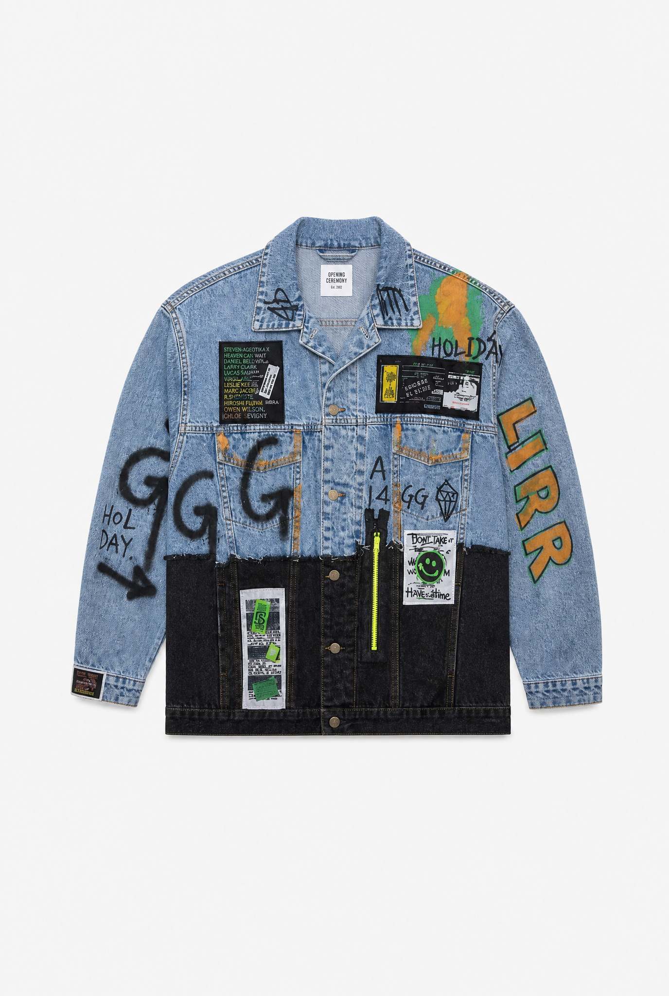 Graffiti Panel Denim flat-lay