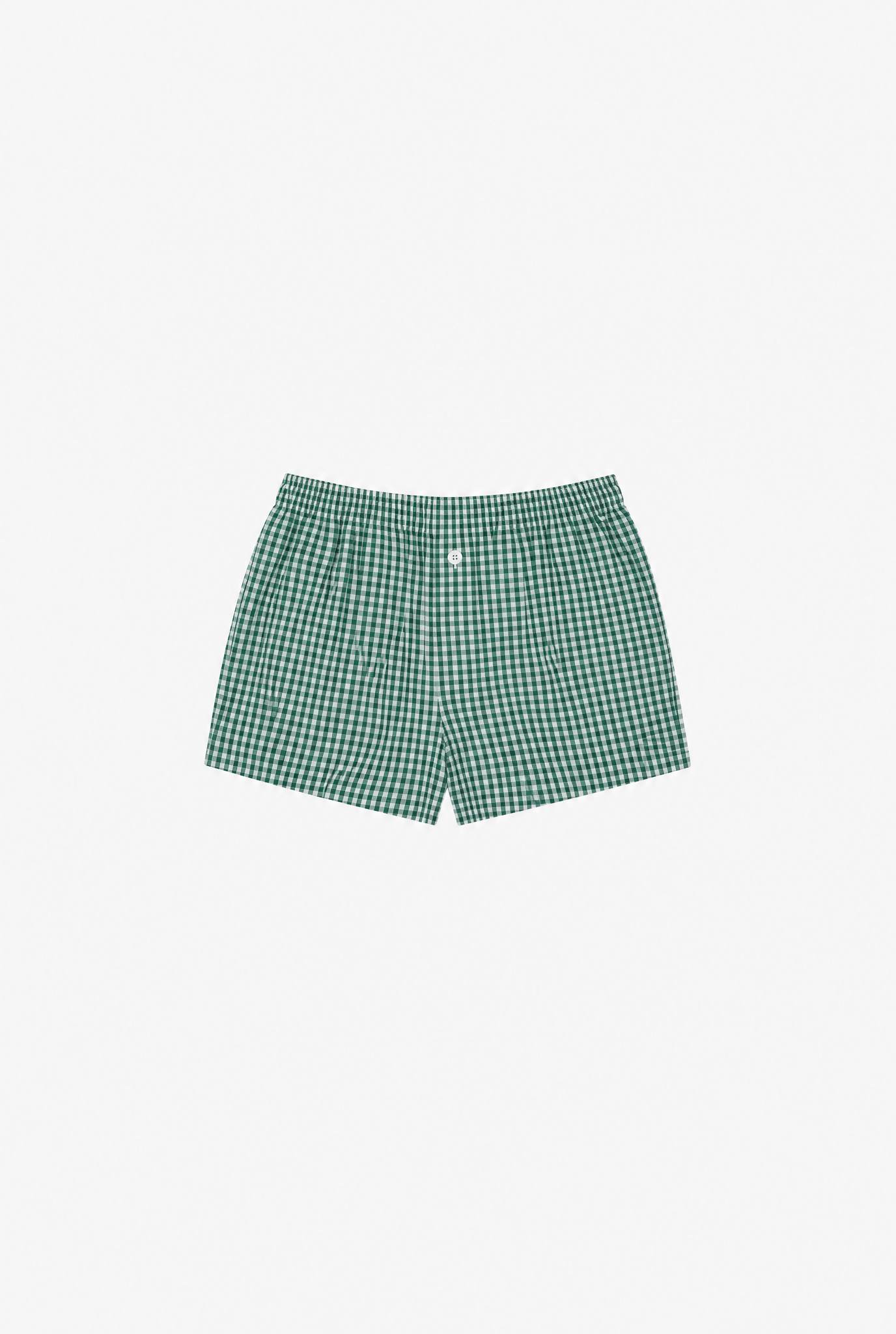 Green Gingham Shorts flat-lay
