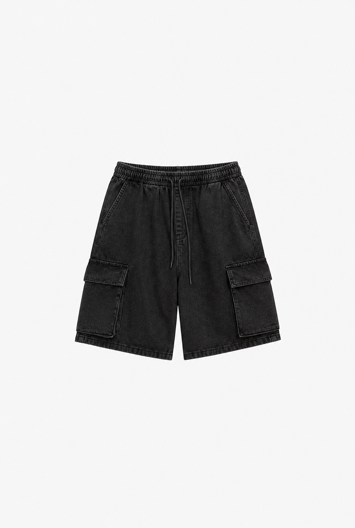 Black Jorts flat-lay
