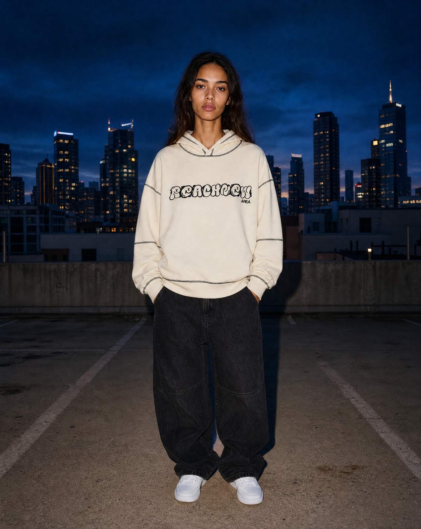 Kiln Hoodie — female model editorial shot by Sulta Studios