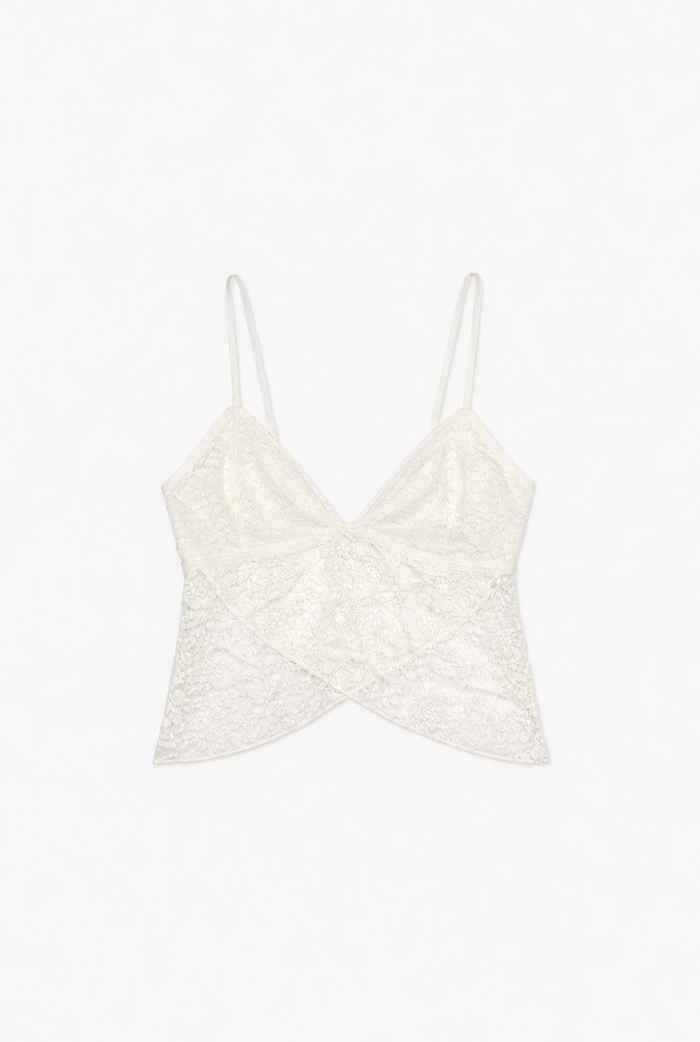Lace Flower Top flat-lay
