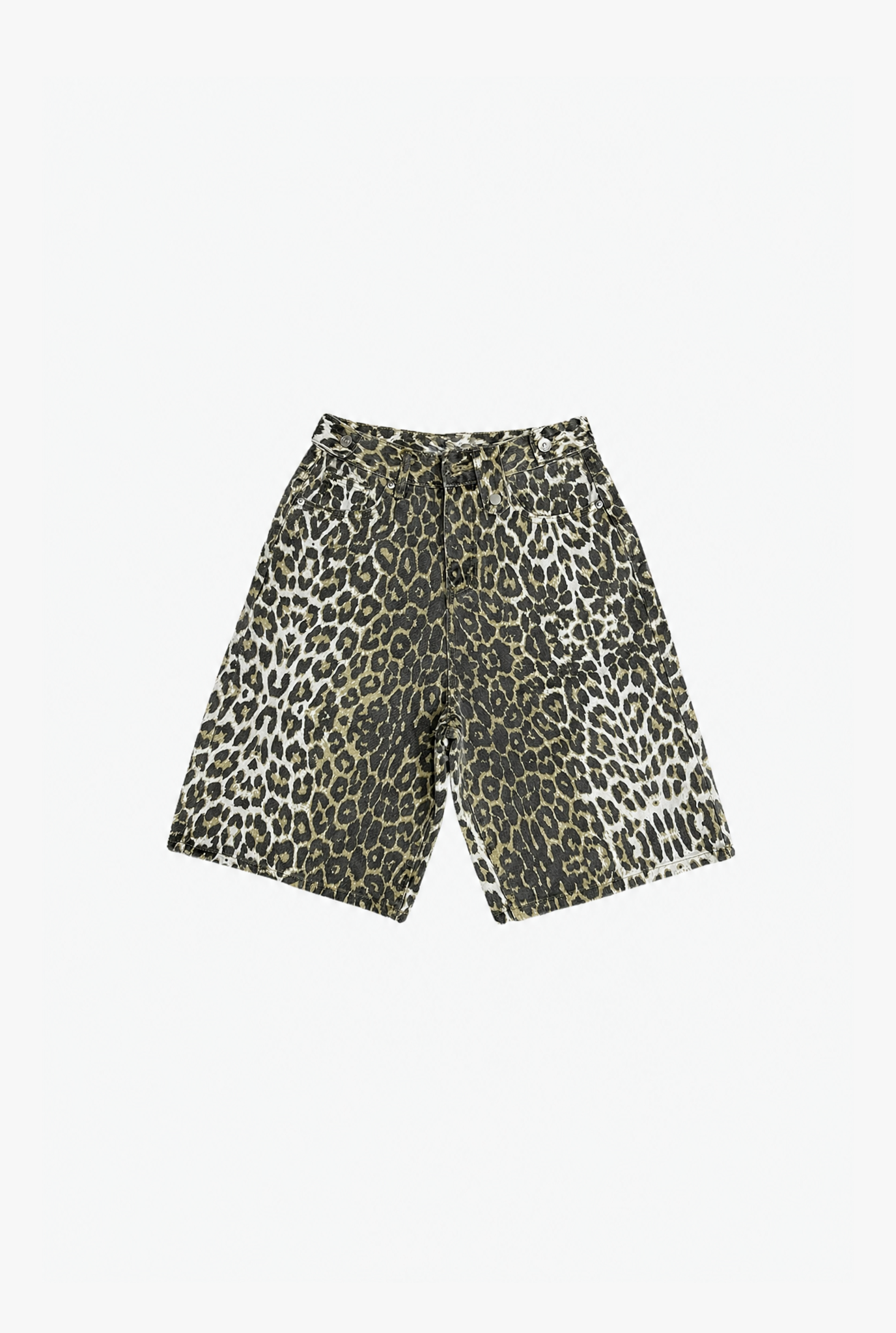 Leopard Baggy Jorts flat-lay