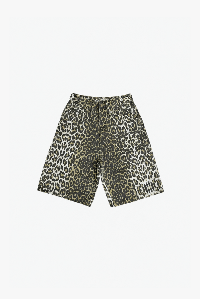 Leopard Baggy Jorts flat-lay