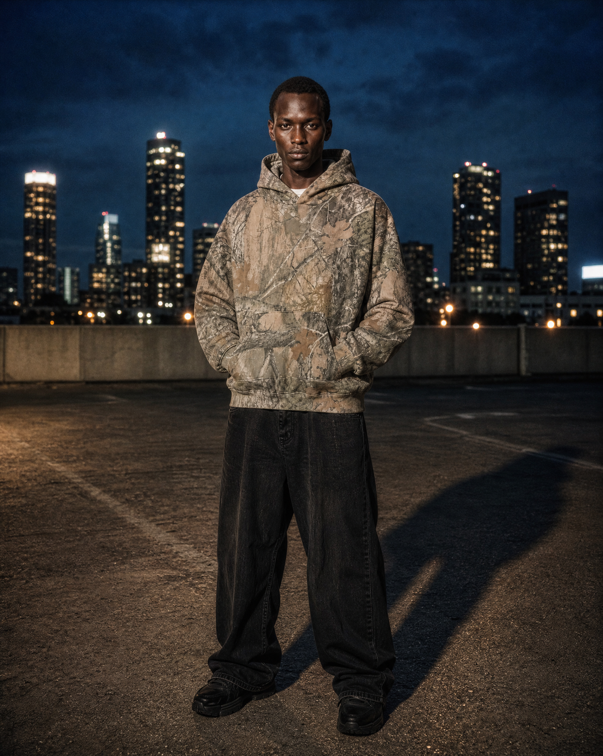 Leopard Camo Hoodie — male model editorial shot by Sulta Studios