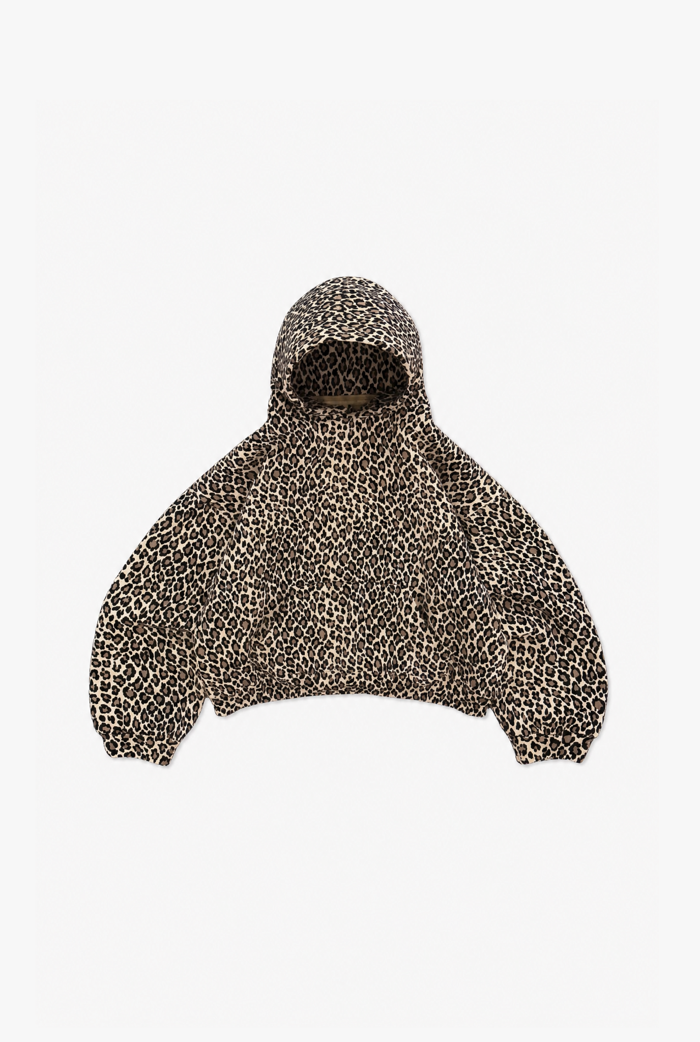 Leopard Print Hoodie flat-lay