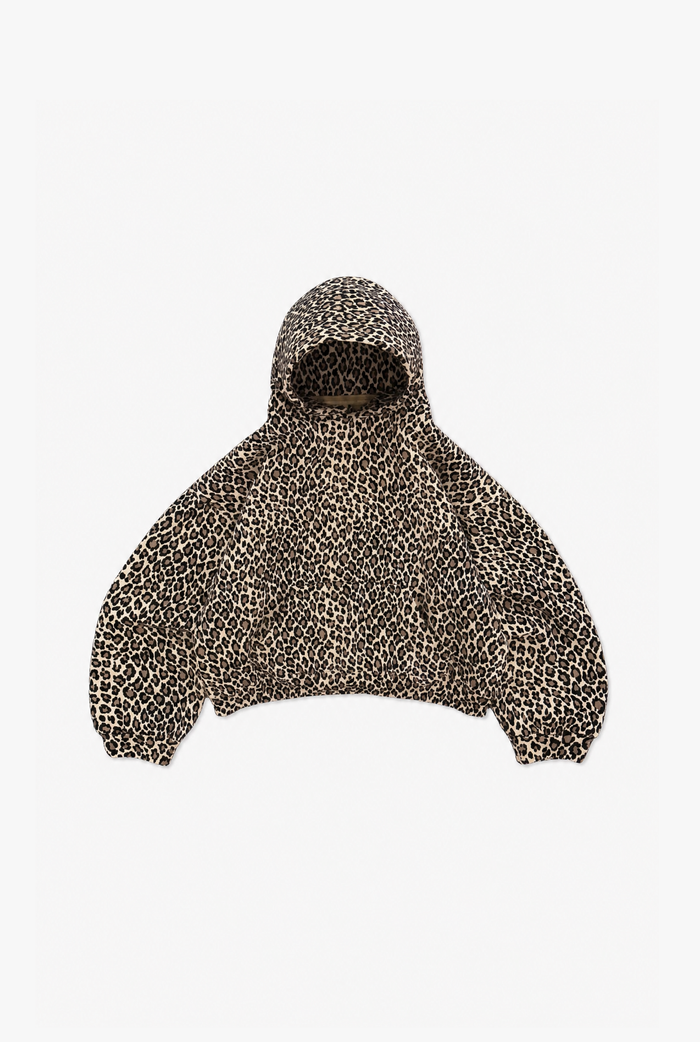 Leopard Print Hoodie flat-lay