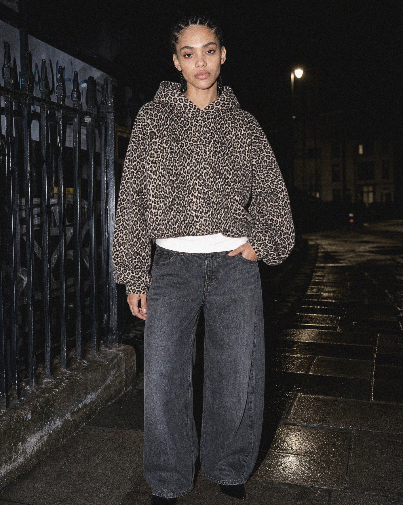 BLNKA editorial - Leopard Print Hoodie