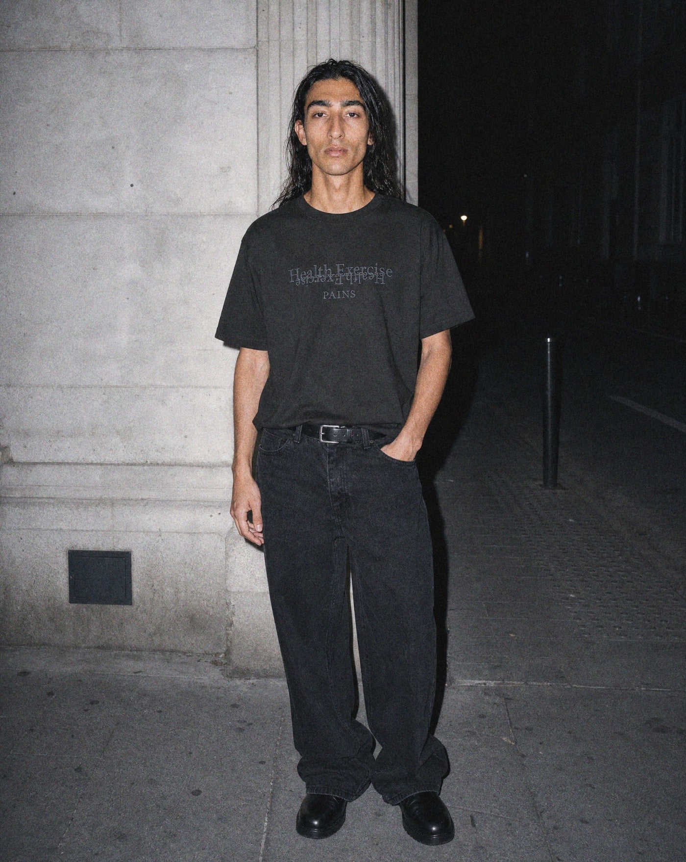 BLNKA editorial - Letter Suede Tee