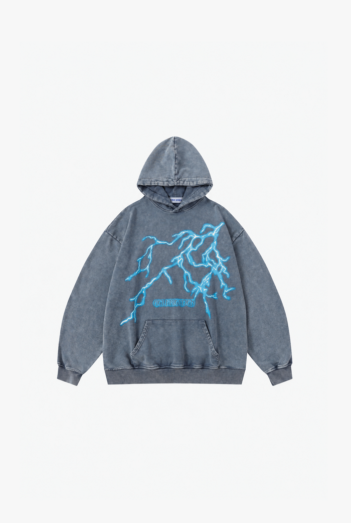 Lightning Washed Hoodie flat-lay