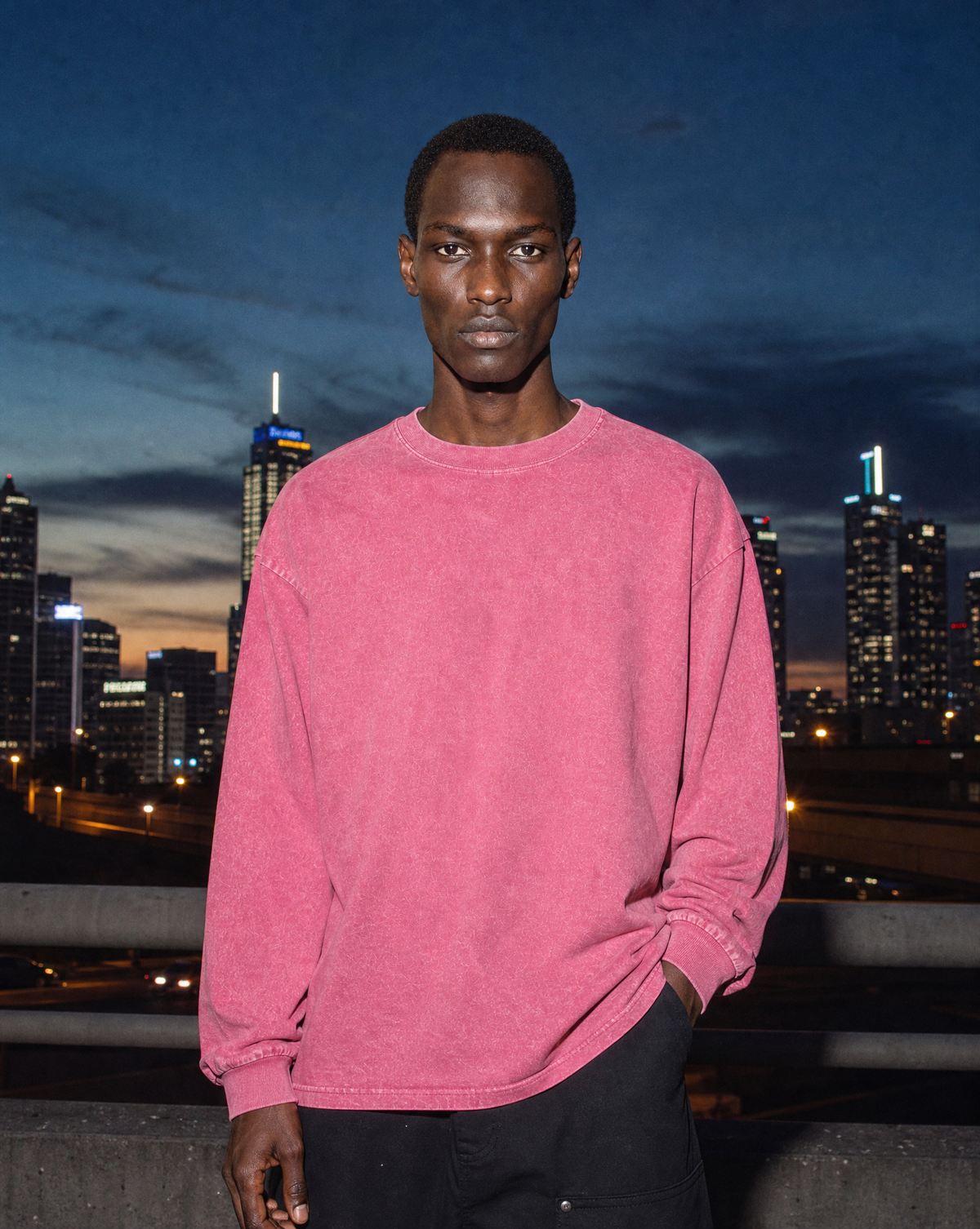 Mineral Wash Long Sleeve — male model editorial shot by Sulta Studios