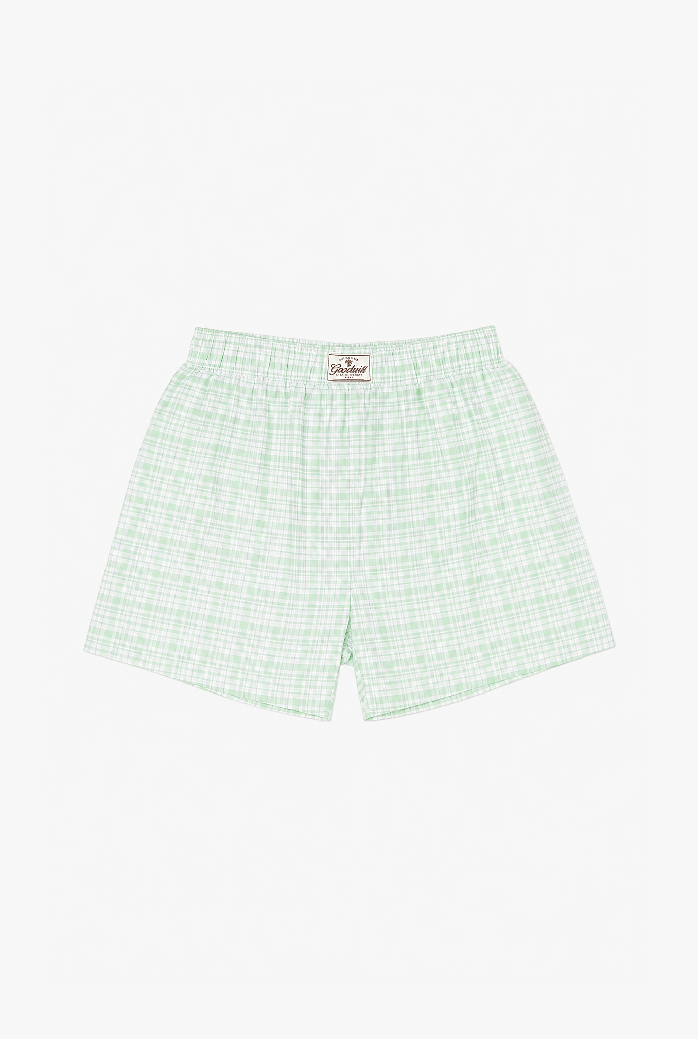 Mint Plaid Shorts flat-lay