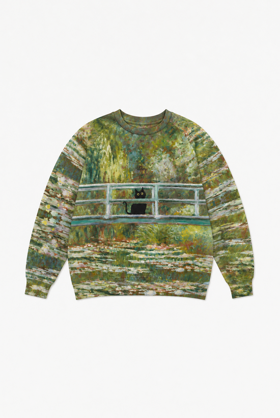 Monet Cat Crew flat-lay