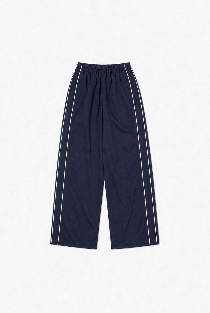 Navy Drawstring Trousers flat-lay
