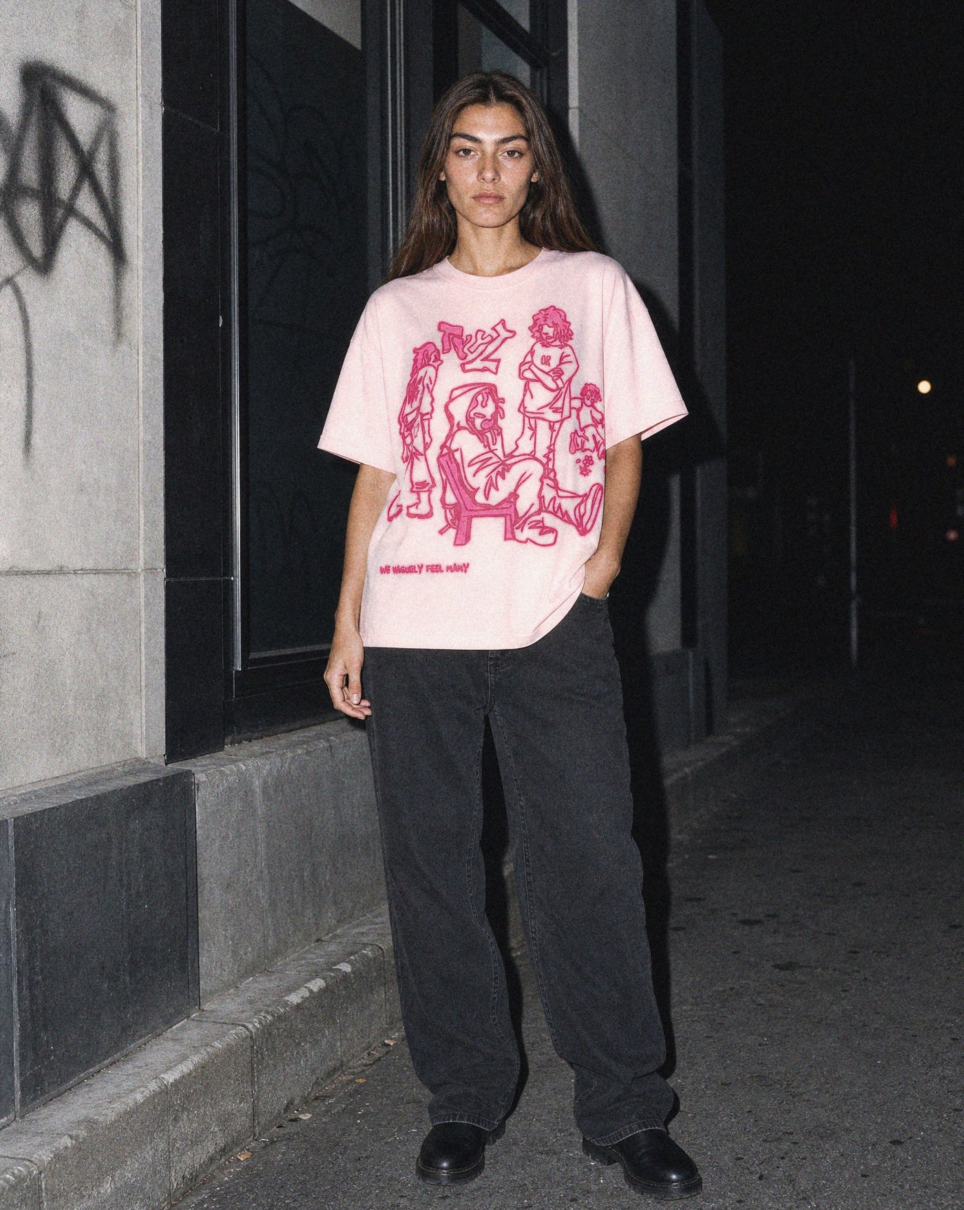 BLNKA editorial - Oversized Graphic Y2K Tee